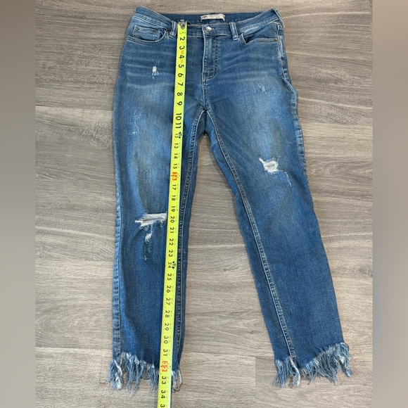 Free People Distressed Fringe Hem Jeans Women 27 - Picture 3 of 6